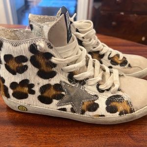 Golden goose pony hair high tops size 34